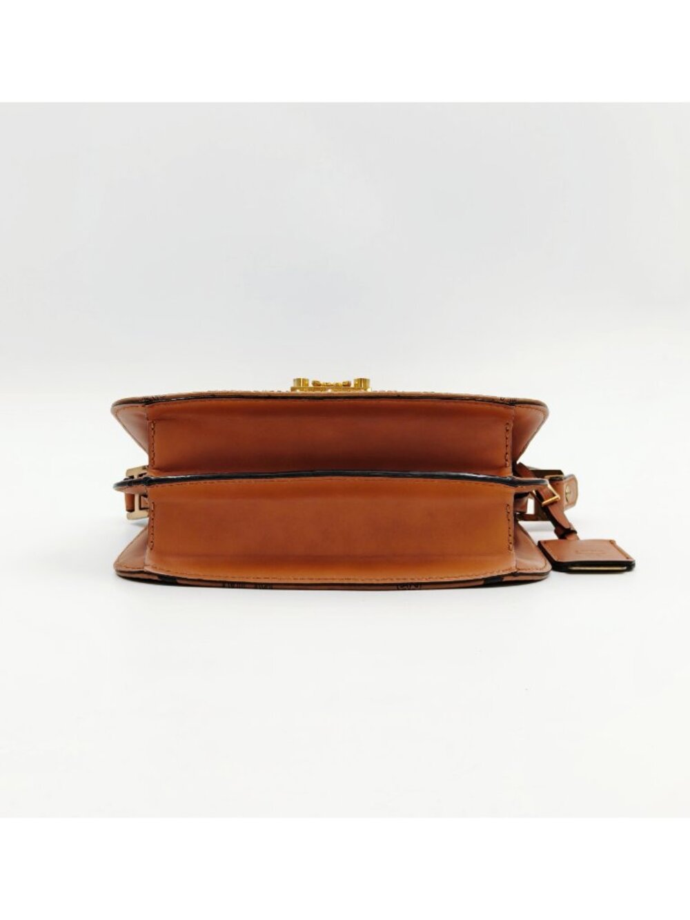 MCM Visetos Spike Crossbody Bag Cognac Brown Monogram Shoulder Bag - Picture 6 of 14